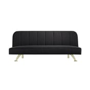 burlington black velvet sofa bed front