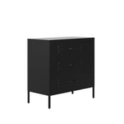 caleb black metal chest of drawers angle