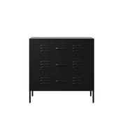 caleb black metal chest of drawers front