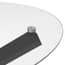capri clear black glass dining table close up