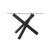 capri clear black glass dining table side