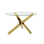 capri gold glass top dining table angle