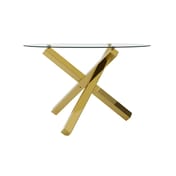 capri gold glass top dining table side