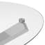 capri silver glass top dining table close up