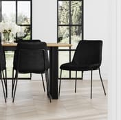 carlo black dining chair styled close up