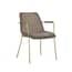 carlo taupe gold dining chair with arms angle