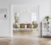 carlo taupe gold dining chairs room shot