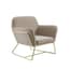 charles beige velvet armchair gold frame angle shot