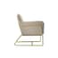 charles beige velvet armchair gold frame side view