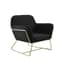 charles black velvet armchair gold frame angle shot