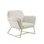 charles cream velvet armchair gold frame angle shot