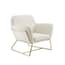 charles cream velvet armchair gold frame angle view