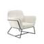 charles ivory boucle armchair black frame angle shot