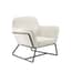 charles ivory boucle armchair black frame angle view