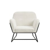 charles ivory boucle armchair black frame front alt