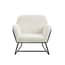 charles ivory boucle armchair black frame front view