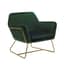 charles racing green velvet armchair gold angle view