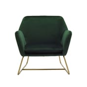 charles racing green velvet armchair gold frame front
