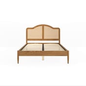 claude smoked oak rattan double bed front