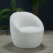 cocoon white boucle tub chair room angle