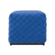 colline cobalt velvet cube pouffe front