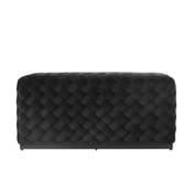colline large black velvet pouffe front