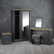 devon charcoal bedroom set wardrobe open dressing table