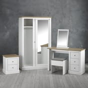 devon white bedroom set wardrobe open dressing table