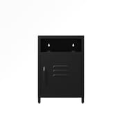 dillon black bedside cabinet front