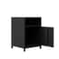 dillon black bedside cabinet open angle