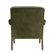 ember leaf green boucle armchair back