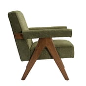 ember leaf green boucle armchair side