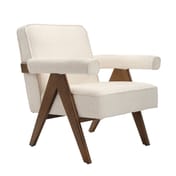 ember snow ivory boucle armchair angle