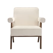 ember snow ivory boucle armchair front