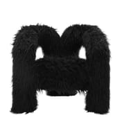 freyja jet faux fur armchair front