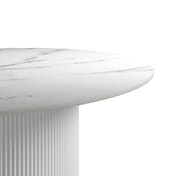 fuji stone white dining table studio close up