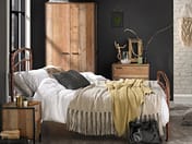 hoxton halston industrial bedroom bed wardrobe lifestyle