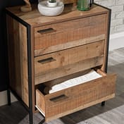 hoxton industrial chest of drawers open drawer lifestyle