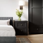 ives black bedside cabinet lifestyle