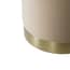 lara beige velvet small pouffe close up