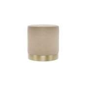 lara beige velvet small pouffe front