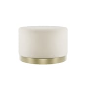 lara cream velvet large pouffe front