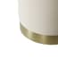 lara cream velvet small pouffe close up