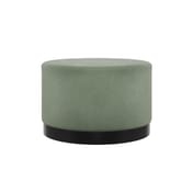 lara sage velvet large pouffe front