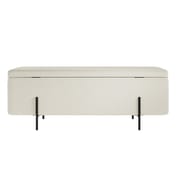 lola ivory boucle storage ottoman back