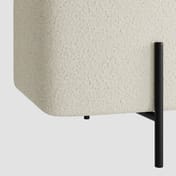 lola ivory boucle storage ottoman close up