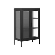 marsh black glass display cabinet angle