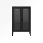marsh black glass display cabinet front