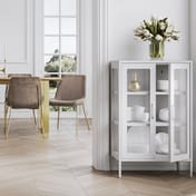 marsh white glass display cabinet room shot