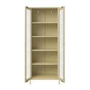 mase beige tall cabinet doors open